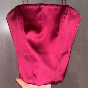Aritzia Berry Satin Corset Top